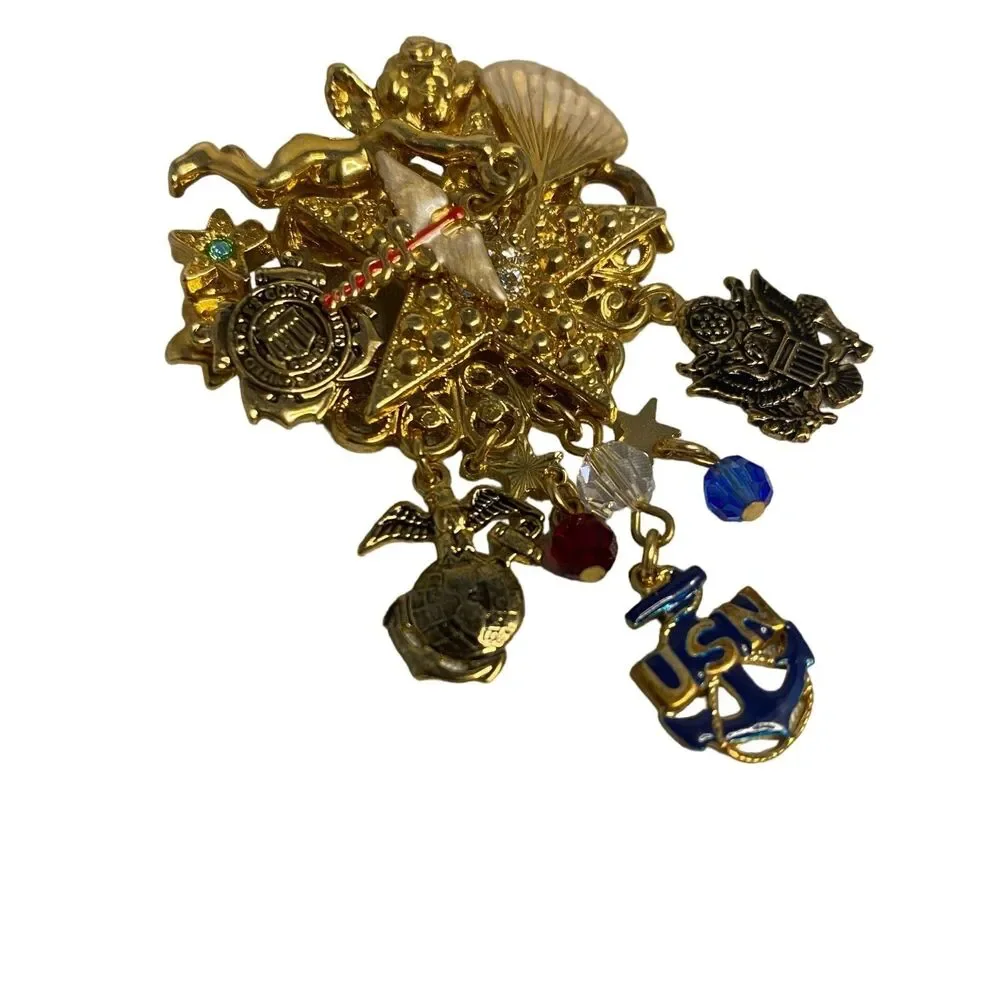 #8030 Kirks Folly USN Corpsman Brooch Rare Vintage